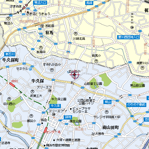北山田小学校地図