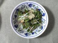 カリカリベーコンの水菜サラダ0410