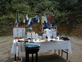 仏式の地鎮祭の祭壇