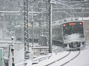 雪の小田急町田駅