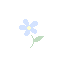 壁　青い小花