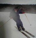 スキー滑る