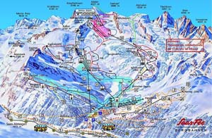 Saas Fee ski map