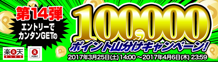 第14弾★エントリーでカンタンGETの100,000ポイント山分けキャンペーン!!